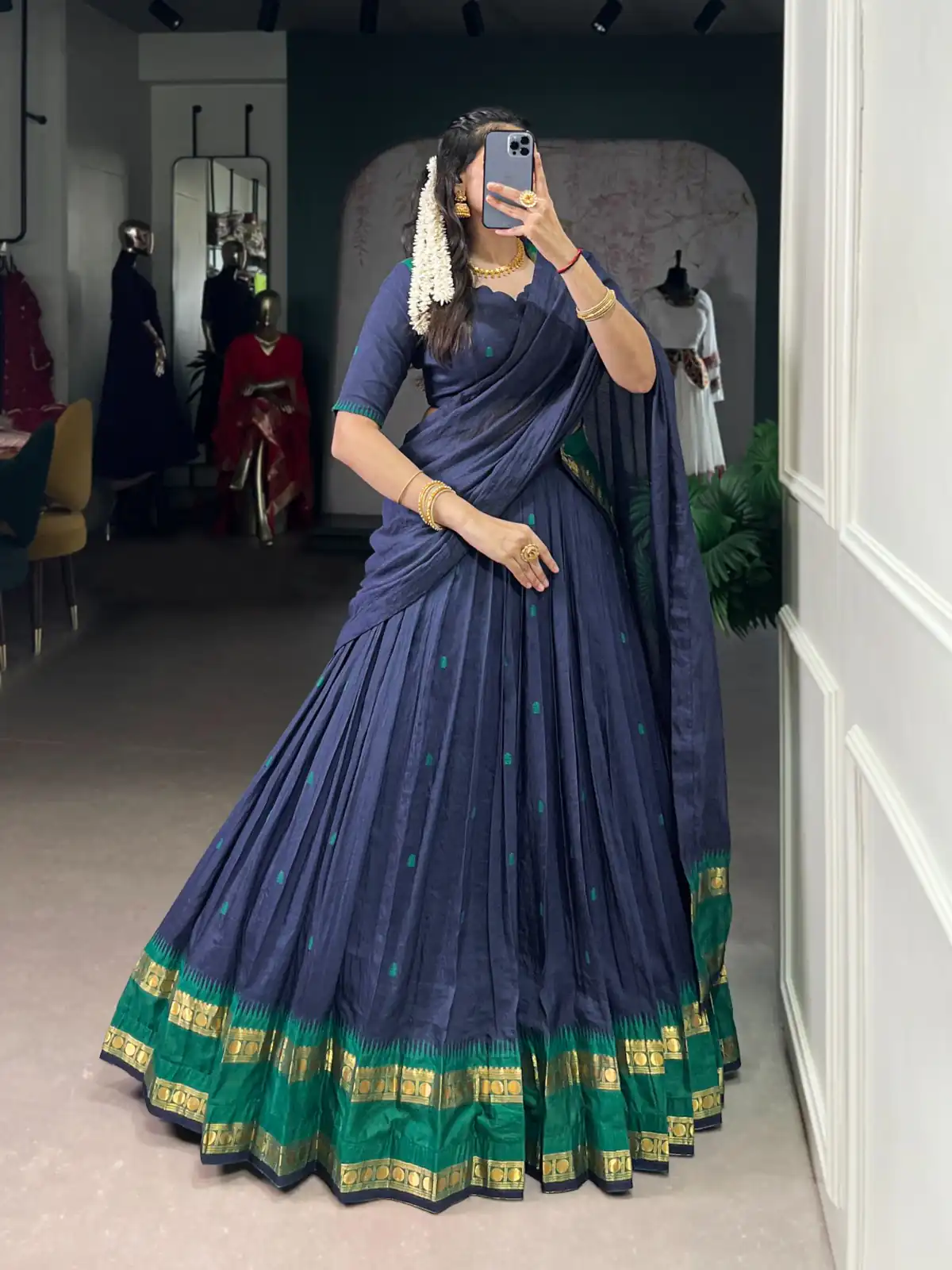LNB 1904 Navy Blue Pure Chanderi with Zari Work Lehenga Choli . Affordable Price ₹1999. Delivery 4-6 Working Days. Shop now. | Bollywood Lehenga, Creative Lehenga, Designer Lehenga, Embroidered Lehenga, Lehenga, Party Wear Lehenga