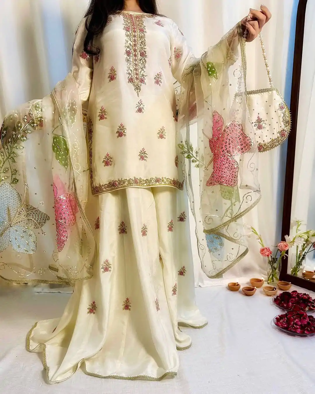 LG 2014 Off White Color Chinon with Embroidery Work Salwar Suit . Wedding, Party, Festive, Events, Get it for ₹1999. Delivery 4-6 Working Days. Shop now. | Designer Suits, Jump Suits, Casual Suits, Creative suits, Palazzo Suits, Party Wear Suits, Patiala Suits, Salwar suit, Straight Suits