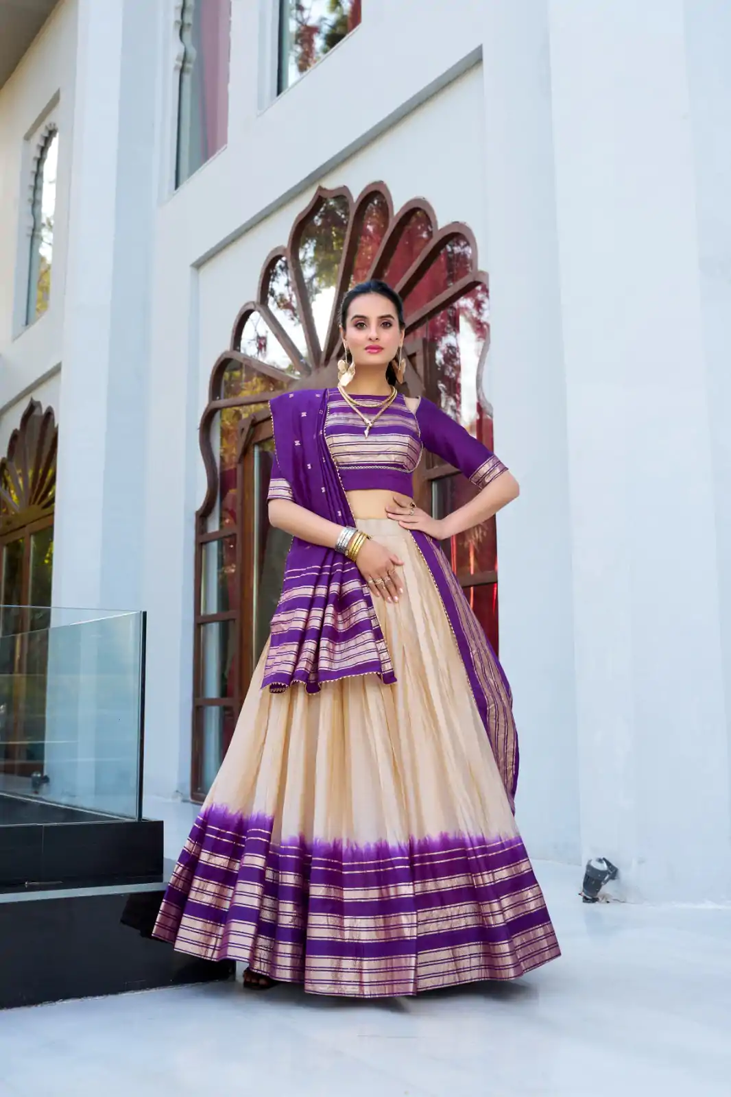 LNB 1908 Off White in Pure Chanderi Zari Work & Lace Work Lehenga Choli . Special Price ₹2099. Delivery 4-6 Working Days. Shop now. | Bollywood Lehenga, Creative Lehenga, Designer Lehenga, Embroidered Lehenga, Lehenga, Party Wear Lehenga