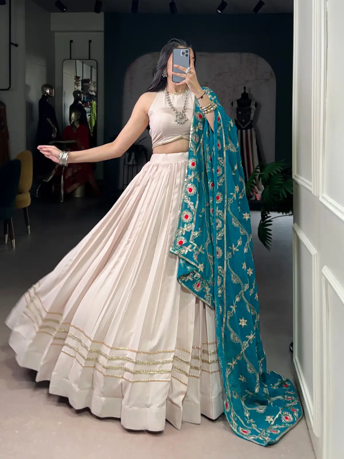 LNB 1692 Off White Pure Rayon Embroidery Work & Sequins Work Lehenga Choli in . Now at just ₹3199. Delivery 4-6 Working Days. Shop now. | Embroidered Lehenga, Bollywood Lehenga, Creative Lehenga, Designer Lehenga, Lehenga, Party Wear Lehenga