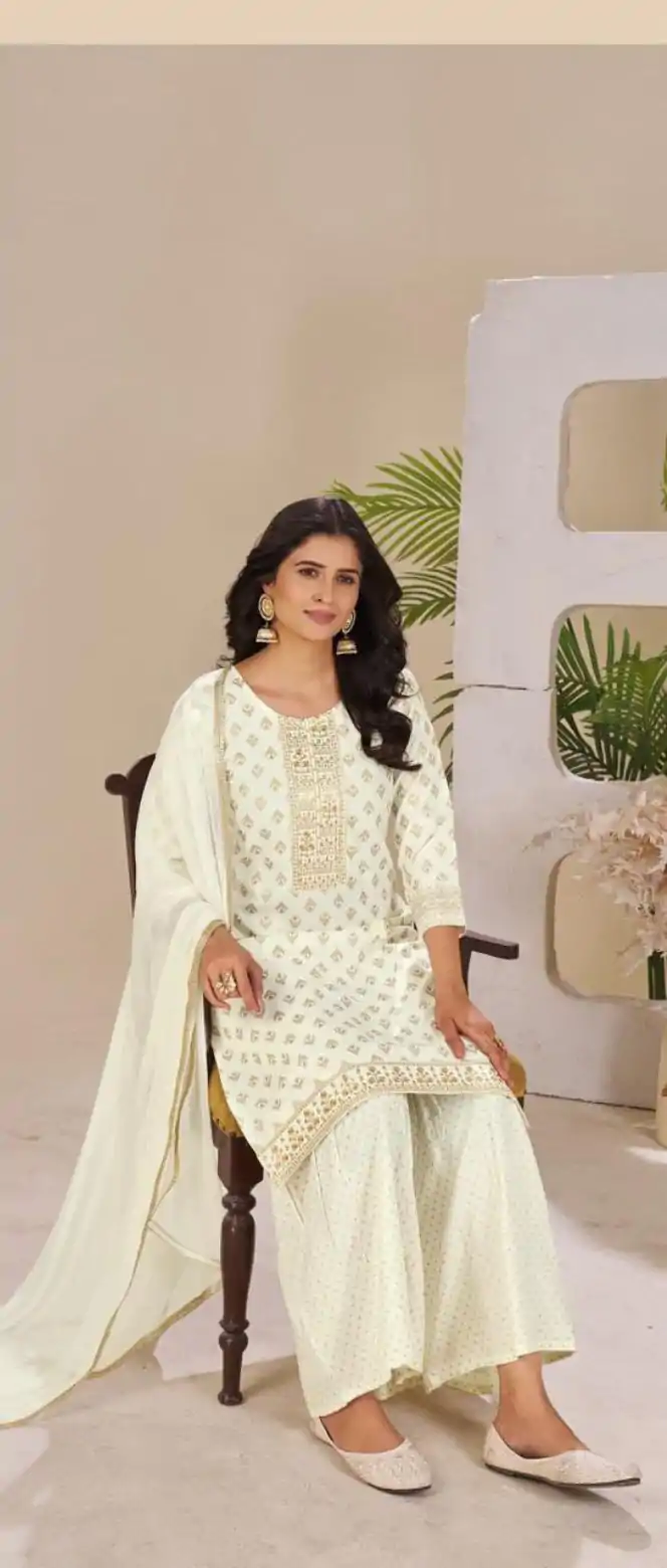 INLI Muskaan Off White in Rayon Lace Work & Embroidery Work Salwar Suit. Festive Deal ₹1949. Delivery 4-6 Working Days. Shop now. | Designer Suits, Jump Suits, Casual Suits, Creative suits, Palazzo Suits, Party Wear Suits, Patiala Suits, Salwar suit, Straight Suits