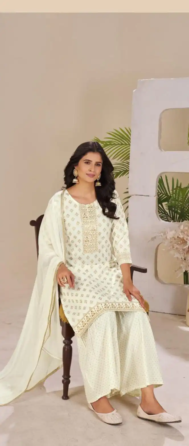 INLI Muskaan Off White in Rayon Lace Work & Embroidery Work Salwar Suit. Festive Deal ₹1949. Delivery 4-6 Working Days. Shop now. | Designer Suits, Jump Suits, Casual Suits, Creative suits, Palazzo Suits, Party Wear Suits, Patiala Suits, Salwar suit, Straight Suits