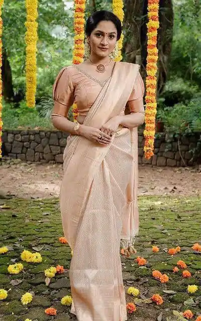 KP 4040 Off White Soft Lichi Silk Saree Perfect for Wedding, Party, Ethnic Day, Raksha Bandhan, Temple Visit Exclusive Offer ₹1299. Delivery 4-6 Working D | Bollywood Sarees, Creative Sarees, Designer Sarees, Embroidered Sarees, Ethnic Saree, Modern Digital sarees, Party Wear Sarees, Sarees