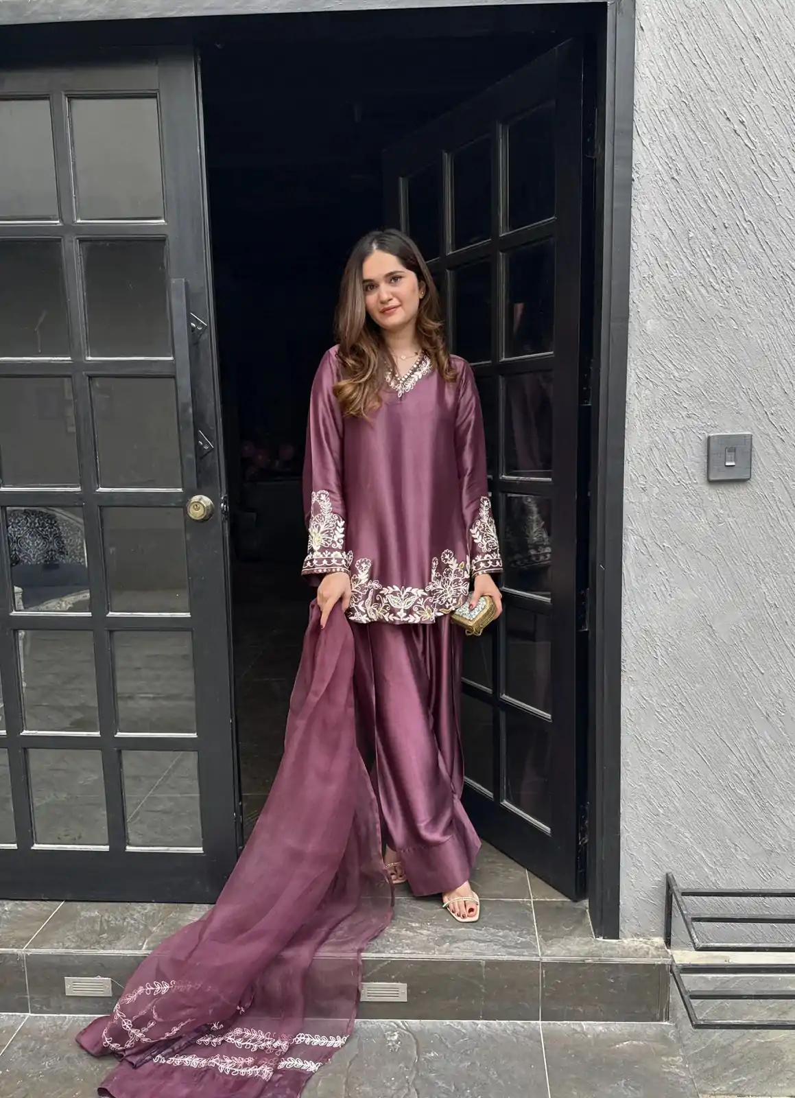 ZSR 3125 Onion Natural Crepp Silk With Embroidery Sequence Work Salwar Suit Perfect for Wedding, Party, Housewarming, Eid, Festival Celebrations | Jump Suits, Tops & Bottoms, Track Suits, Trendy Wear, Casual Suits, Creative suits, Designer Suits, Palazzo Suits, Party Wear Suits, Patiala Suits, Salwar suit, Straight Suits