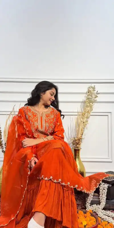 VLM 259 Orange Chinon Silk with Lace Work & Embroidery Work Salwar Suit . Special Price ₹1749. Delivery 4-6 Working Days. Shop now. | Designer Suits, Jump Suits, Casual Suits, Creative suits, Palazzo Suits, Party Wear Suits, Patiala Suits, Salwar suit, Straight Suits
