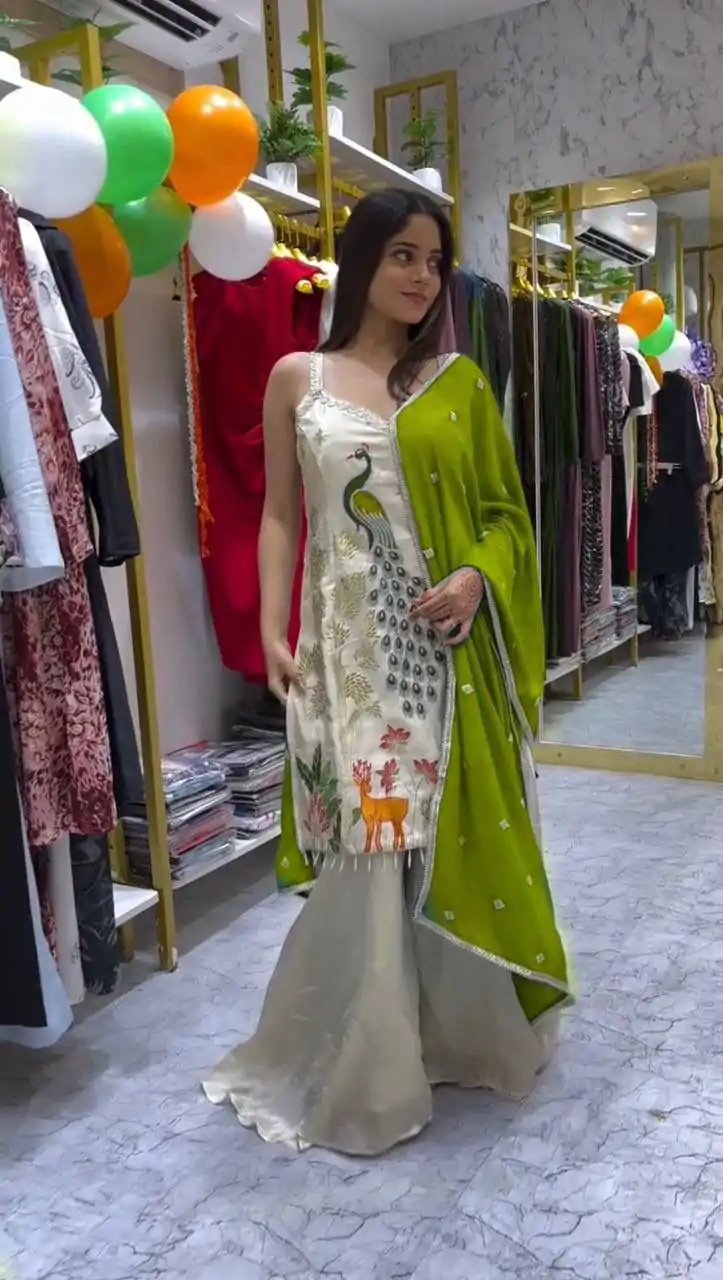 LG 1994 Parrot Green Color French Crape Embroidery Work Salwar Suit Casual, Wedding, Festive, Events . Expected Delivery  4-6 Working Days @1999/- only      | Designer Suits, Jump Suits, Casual Suits, Creative suits, Palazzo Suits, Party Wear Suits, Patiala Suits, Salwar suit, Straight Suits