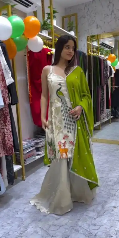 LG 1994 Parrot Green Color French Crape Embroidery Work Salwar Suit Casual, Wedding, Festive, Events . Expected Delivery  4-6 Working Days @1999/- only      | Designer Suits, Jump Suits, Casual Suits, Creative suits, Palazzo Suits, Party Wear Suits, Patiala Suits, Salwar suit, Straight Suits