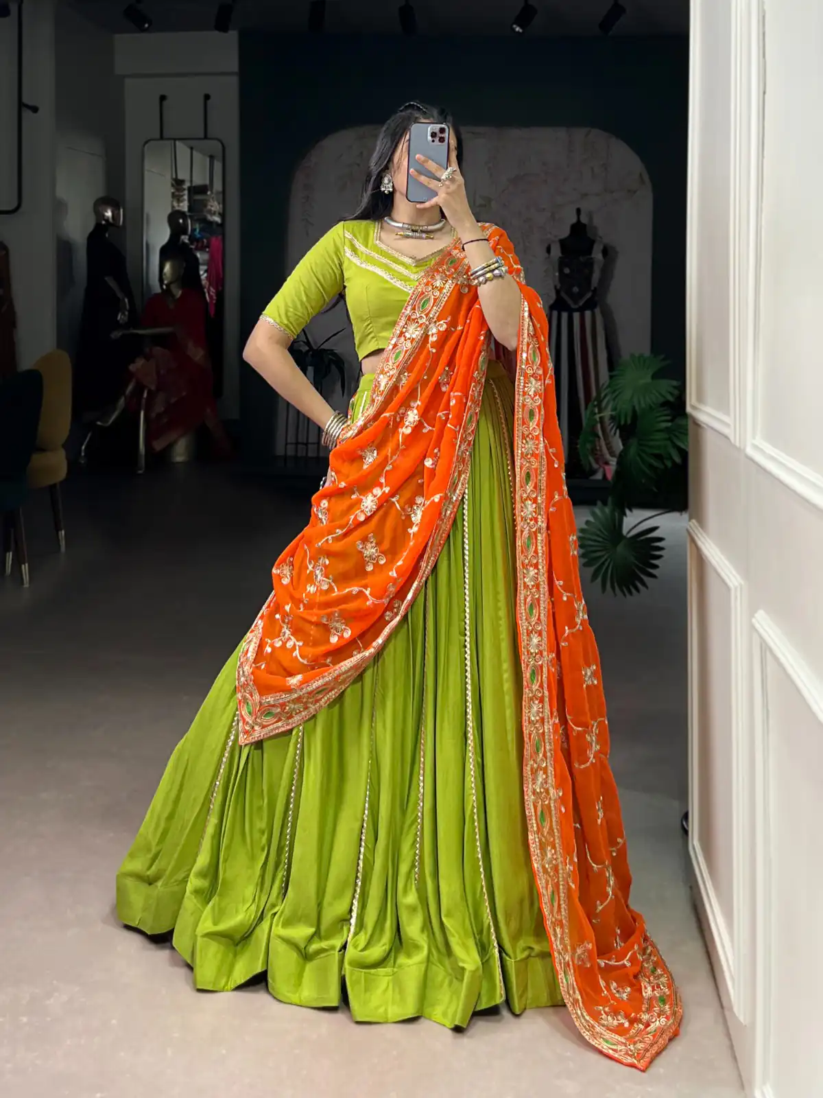 LNB 1692 Parrot Green Pure Rayon Embroidery Work & Sequins Work Lehenga Choli in . Now at just ₹3199. Delivery 4-6 Working Days. Shop now. | Embroidered Lehenga, Bollywood Lehenga, Creative Lehenga, Designer Lehenga, Lehenga, Party Wear Lehenga