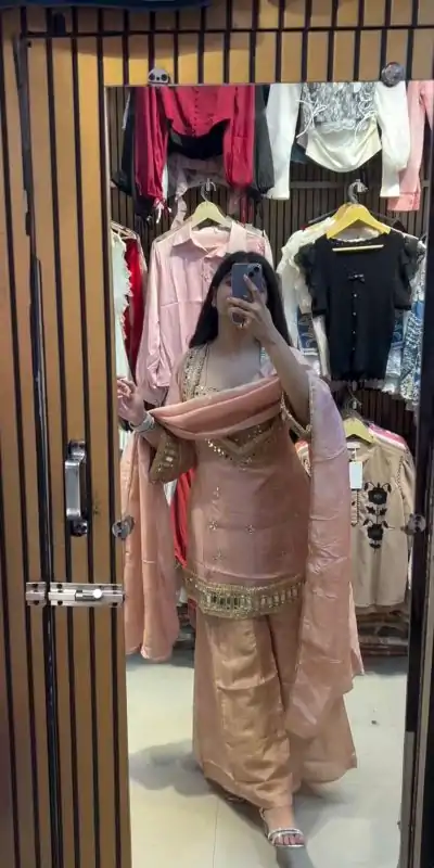 LG 2015 Peach Cosmos Salwar Suit Perfect for Wedding, Party, Karwa Chauth, Eid, Holi – . Exclusive Offer ₹2099. Delivery 4-6 Working Days. Shop now. | Jump Suits, Straight Suits, Casual Suits, Creative suits, Designer Suits, Palazzo Suits, Party Wear Suits, Patiala Suits, Salwar suit