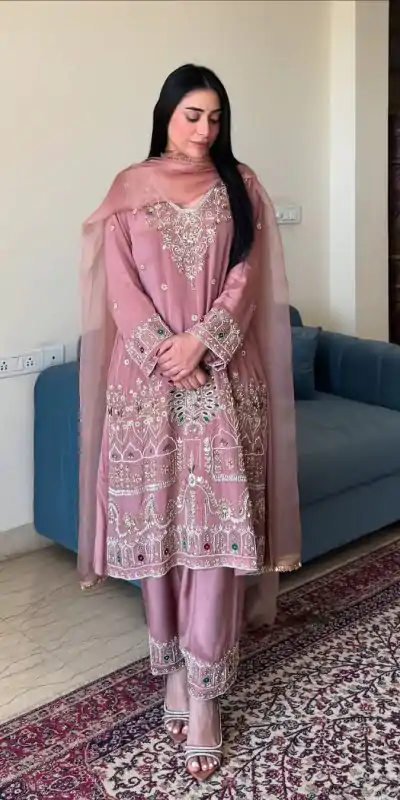 LG 2017 Peach in French Crape Lace Work & Embroidery Work Salwar Suit. Grab it for ₹1999. Delivery 4-6 Working Days. Shop now. | Designer Suits, Jump Suits, Casual Suits, Creative suits, Palazzo Suits, Party Wear Suits, Patiala Suits, Salwar suit, Straight Suits