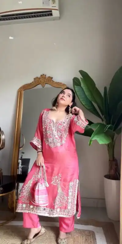 RTC 5919 Peach Roman Silk With Mirror Work Salwar Suit Wedding, Party, Festive, Events, Navratri Garba, Introductory Price ₹2099. Delivery 4-6 Working Days. | Jump Suits, Tops & Bottoms, Track Suits, Trendy Wear, Casual Suits, Creative suits, Designer Suits, Palazzo Suits, Party Wear Suits, Patiala Suits, Salwar suit, Straight Suits