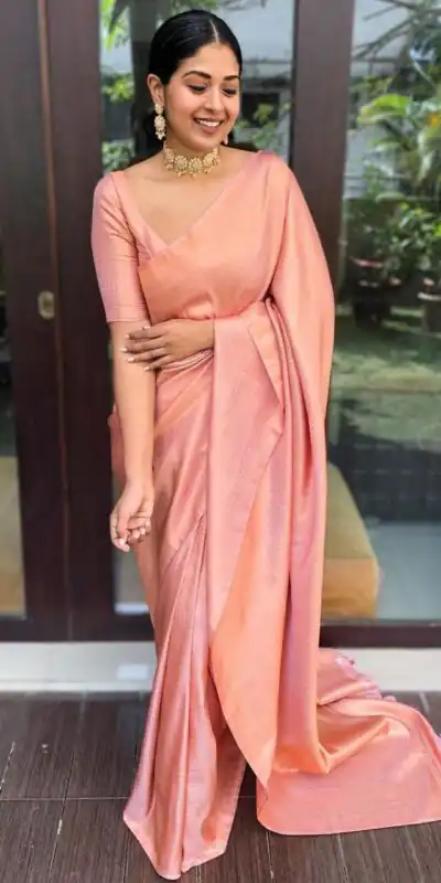 KP 4040 Peach Soft Lichi Silk Saree Perfect for Wedding, Party, Ethnic Day, Raksha Bandhan, Temple Visit – . Exclusive Offer ₹1299. Delivery 4-6 Working D | Bollywood Sarees, Creative Sarees, Designer Sarees, Embroidered Sarees, Ethnic Saree, Modern Digital sarees, Party Wear Sarees, Sarees