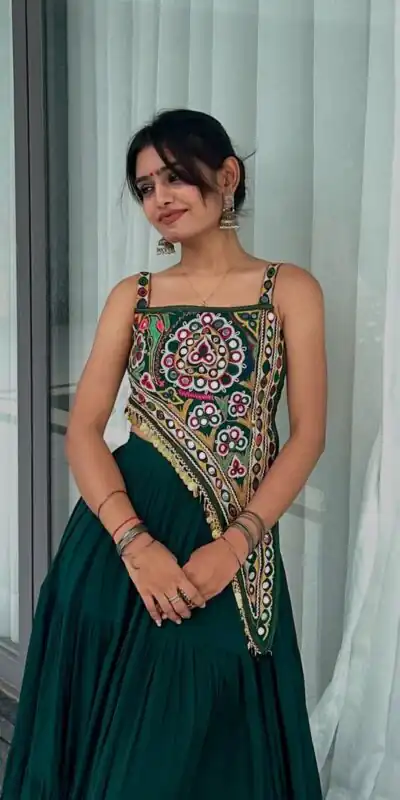 LG 650 Peacock Blue Color Chinon Mirror Work Gotta Satin Patti Lehenga Choli in . Best Price ₹1899. Delivery 4-6 Working Days. Shop now. | Bollywood Lehenga, Creative Lehenga, Designer Lehenga, Embroidered Lehenga, Lehenga, Party Wear Lehenga