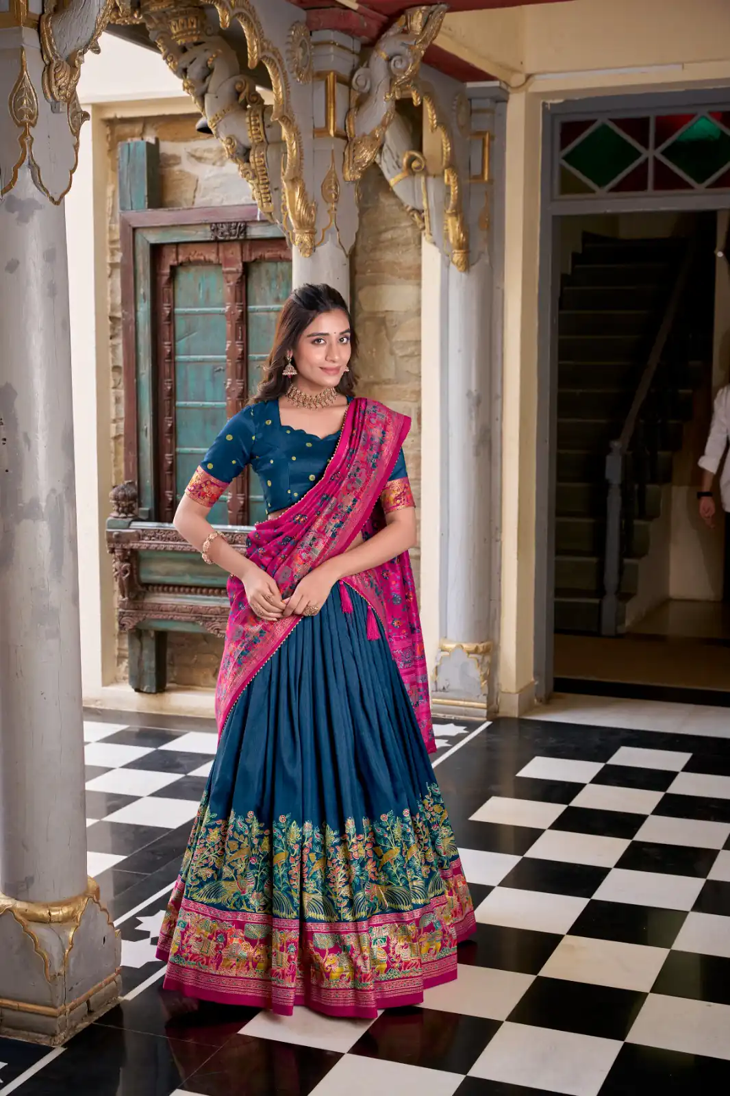 LNB 1245 Peacock Blue Tasar Silk With Gotta Patti Work & Lace Work Lehenga Choli Best Price ₹2449. Delivery 4-6 Working Days. Shop now. | Bollywood Lehenga, Creative Lehenga, Designer Lehenga, Embroidered Lehenga, Lehenga, Party Wear Lehenga