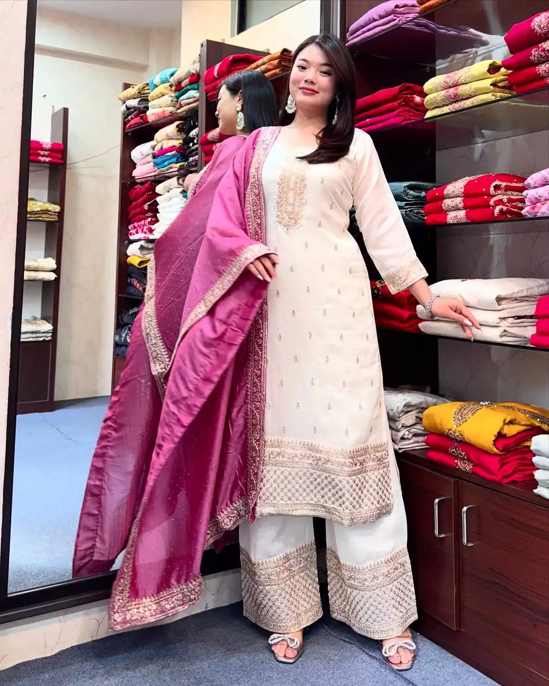SRK 5140 Pink Chinnon Silk with Embroidery Work & Lace Work Salwar Suit . Affordable Price ₹1799. Delivery 4-6 Working Days. Shop now. | Designer Suits, Jump Suits, Casual Suits, Creative suits, Palazzo Suits, Party Wear Suits, Patiala Suits, Salwar suit, Straight Suits