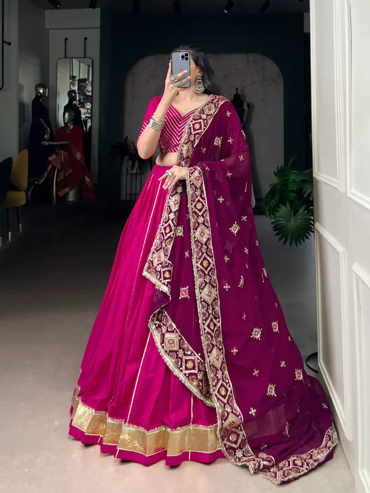 LNB 1708 Pink Cotton With Mirror Work & Zari Work Lehenga Choli Available at ₹3199 only. Delivery 4-6 Working Days. Shop now. | Bollywood Lehenga, Creative Lehenga, Designer Lehenga, Embroidered Lehenga, Lehenga, Party Wear Lehenga