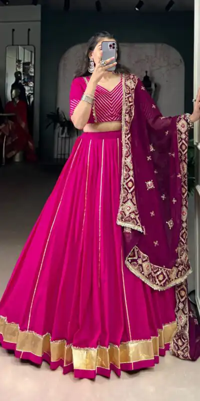LNB 1708 Pink Cotton With Mirror Work & Zari Work Lehenga Choli Available at ₹3199 only. Delivery 4-6 Working Days. Shop now. | Bollywood Lehenga, Creative Lehenga, Designer Lehenga, Embroidered Lehenga, Lehenga, Party Wear Lehenga