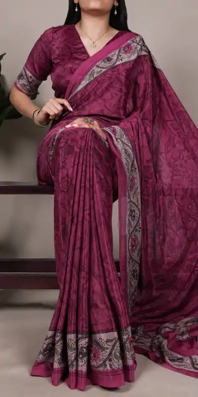 YNF 7056 Pink Crepe Printed with Designer Saree Work. Wedding, Party, Festive, Events, Get it for ₹1499. Delivery 4-6 Working Days. Shop now. | Bollywood Sarees, Creative Sarees, Designer Sarees, Embroidered Sarees, Ethnic Saree, Modern Digital sarees, Party Wear Sarees, Sarees