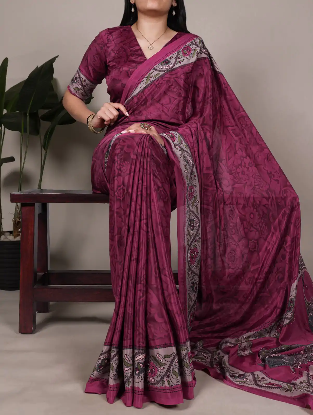 YNF 7056 Pink Crepe Printed with Designer Saree Work. Wedding, Party, Festive, Events, Get it for ₹1499. Delivery 4-6 Working Days. Shop now. | Bollywood Sarees, Creative Sarees, Designer Sarees, Embroidered Sarees, Ethnic Saree, Modern Digital sarees, Party Wear Sarees, Sarees