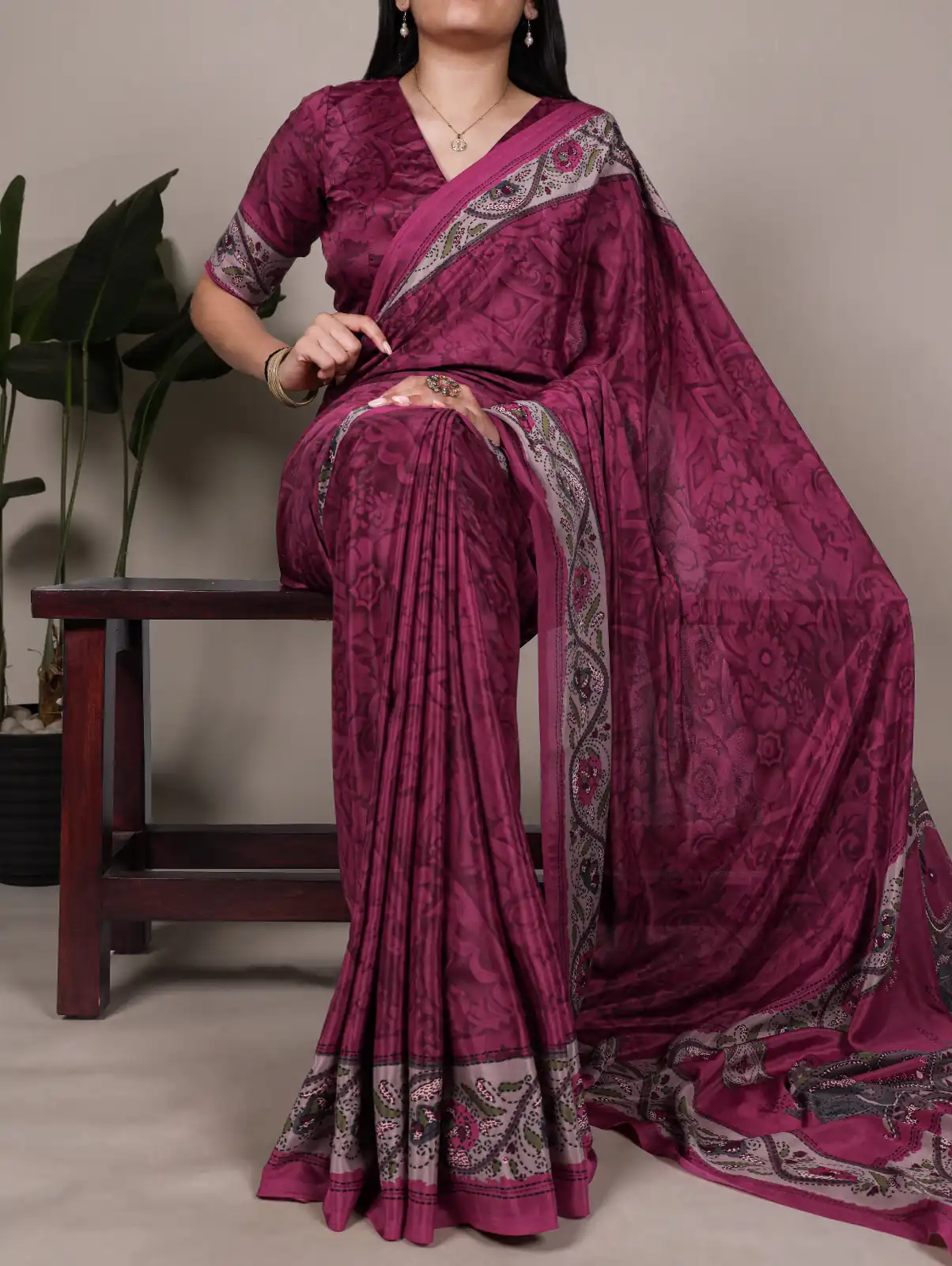 YNF 7056 Pink Crepe Printed with Designer Saree Work. Wedding, Party, Festive, Events, Get it for ₹1499. Delivery 4-6 Working Days. Shop now. | Bollywood Sarees, Creative Sarees, Designer Sarees, Embroidered Sarees, Ethnic Saree, Modern Digital sarees, Party Wear Sarees, Sarees