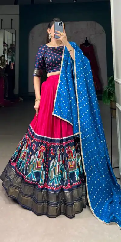 LNB 1623 Pink Color Fabulous Dola Silk Patola Print And Foil Work Lehenga Choli Wedding, Festive, Events Expected Delivery 4-6 Working Days@2199/- Only | Bollywood Lehenga, Creative Lehenga, Designer Lehenga, Embroidered Lehenga, Lehenga, Party Wear Lehenga