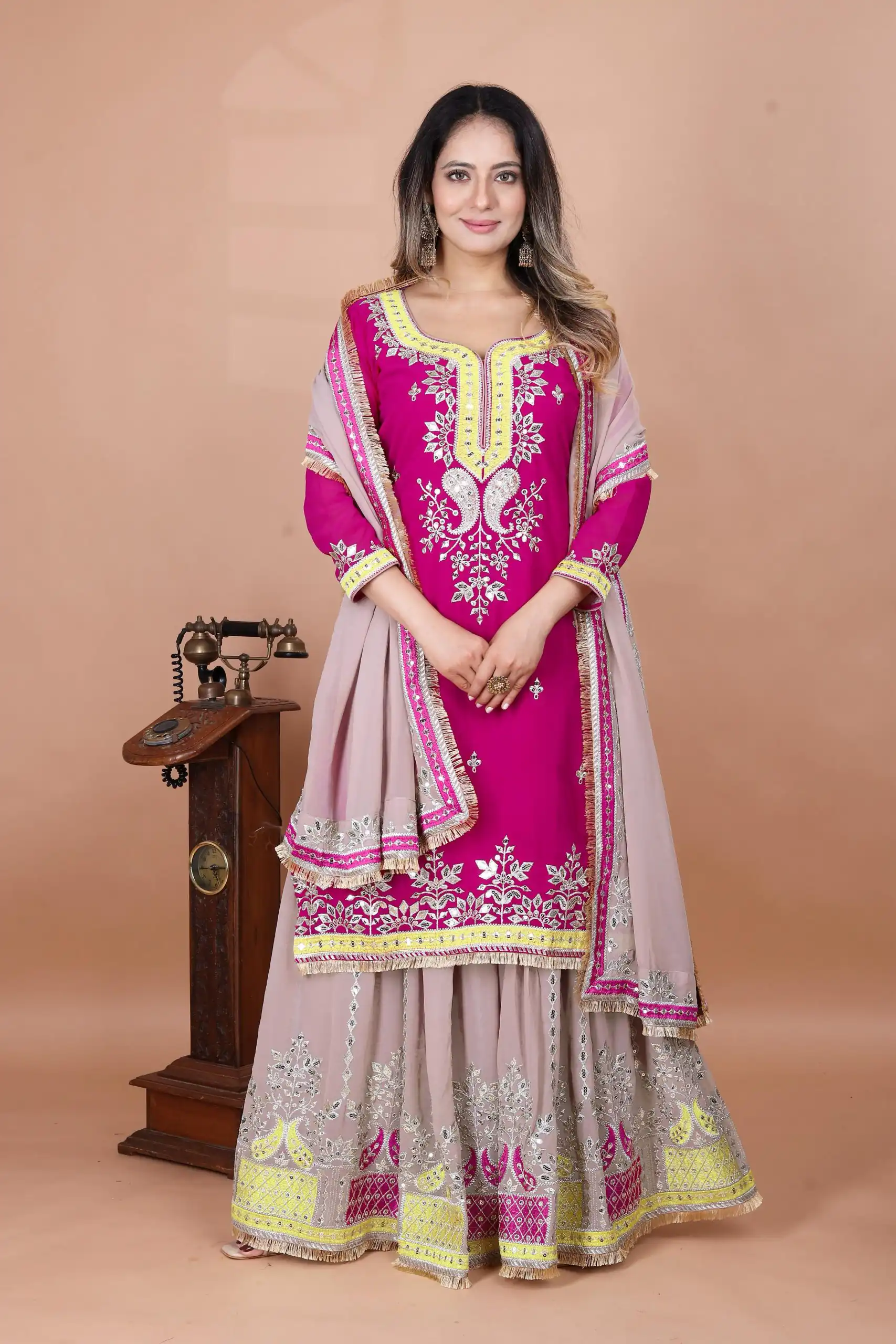 SRK 5260 Pink Faux Georgette With 5mm Embroidery Sequence Work Perfect for Wedding, Party, Karwa Chauth, Ethnic Day, Baisakhi Beast Price At 2149/- Only | Jump Suits, Casual Suits, Creative suits, Designer Suits, Palazzo Suits, Party Wear Suits, Patiala Suits, Salwar suit, Straight Suits