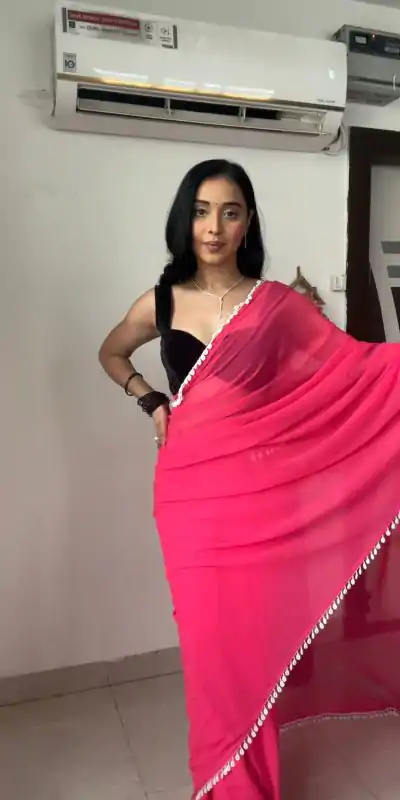 SC 239 Pink Georgette With Lace Work & Lace Border Saree . Wedding, Party, Festive, Events, Exclusive Offer ₹1599. Delivery 4-6 Working Days. Shop now. | Bollywood Sarees, Creative Sarees, Designer Sarees, Embroidered Sarees, Ethnic Saree, Modern Digital sarees, Party Wear Sarees, Sarees