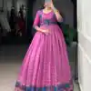 YNF 5034 Pink Polyester Viscose Chanderi Zari Work & Lace Work Gown in . Affordable Price ₹1799. Delivery 4-6 Working Days. Shop now. | Bollywood Gowns, Creative Gowns, Designer Gowns, Embroidered Gowns, Gowns, Party Wear Gowns