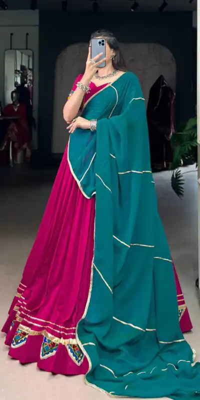 LNB 1751 Pink Pure Rayon Lehenga Choli with Mirror Work & Gamthi Work. Exclusive Offer ₹3399. Delivery 4-6 Working Days. Shop now. | Bollywood Lehenga, Creative Lehenga, Designer Lehenga, Embroidered Lehenga, Lehenga, Party Wear Lehenga