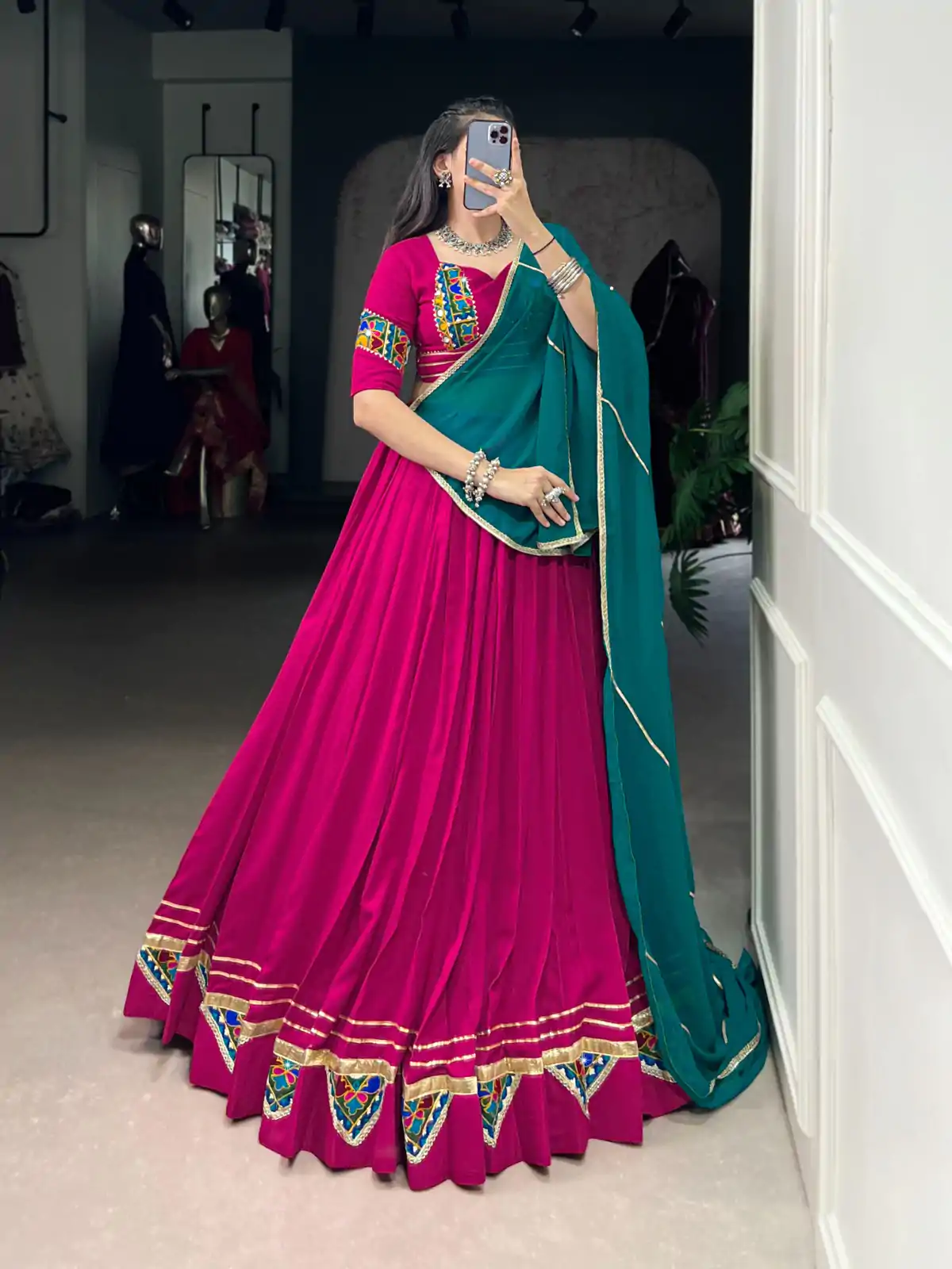 LNB 1751 Pink Pure Rayon Lehenga Choli with Mirror Work & Gamthi Work. Exclusive Offer ₹3399. Delivery 4-6 Working Days. Shop now. | Bollywood Lehenga, Creative Lehenga, Designer Lehenga, Embroidered Lehenga, Lehenga, Party Wear Lehenga