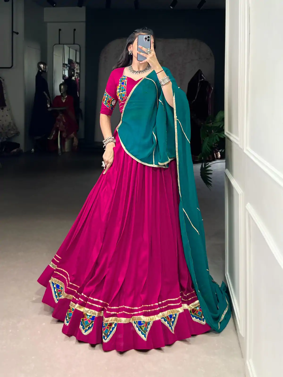 LNB 1751 Pink Pure Rayon Lehenga Choli with Mirror Work & Gamthi Work. Exclusive Offer ₹3399. Delivery 4-6 Working Days. Shop now. | Bollywood Lehenga, Creative Lehenga, Designer Lehenga, Embroidered Lehenga, Lehenga, Party Wear Lehenga