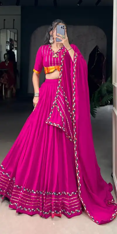 LNB 1659 Pink Color Pure Rayon With Mirror Work & Gamthi Work. Lehenga Choli Price ₹4199.Introductory Delivery 4-6 Working Days. Shop now. | Bollywood Lehenga, Creative Lehenga, Designer Lehenga, Embroidered Lehenga, Lehenga, Party Wear Lehenga