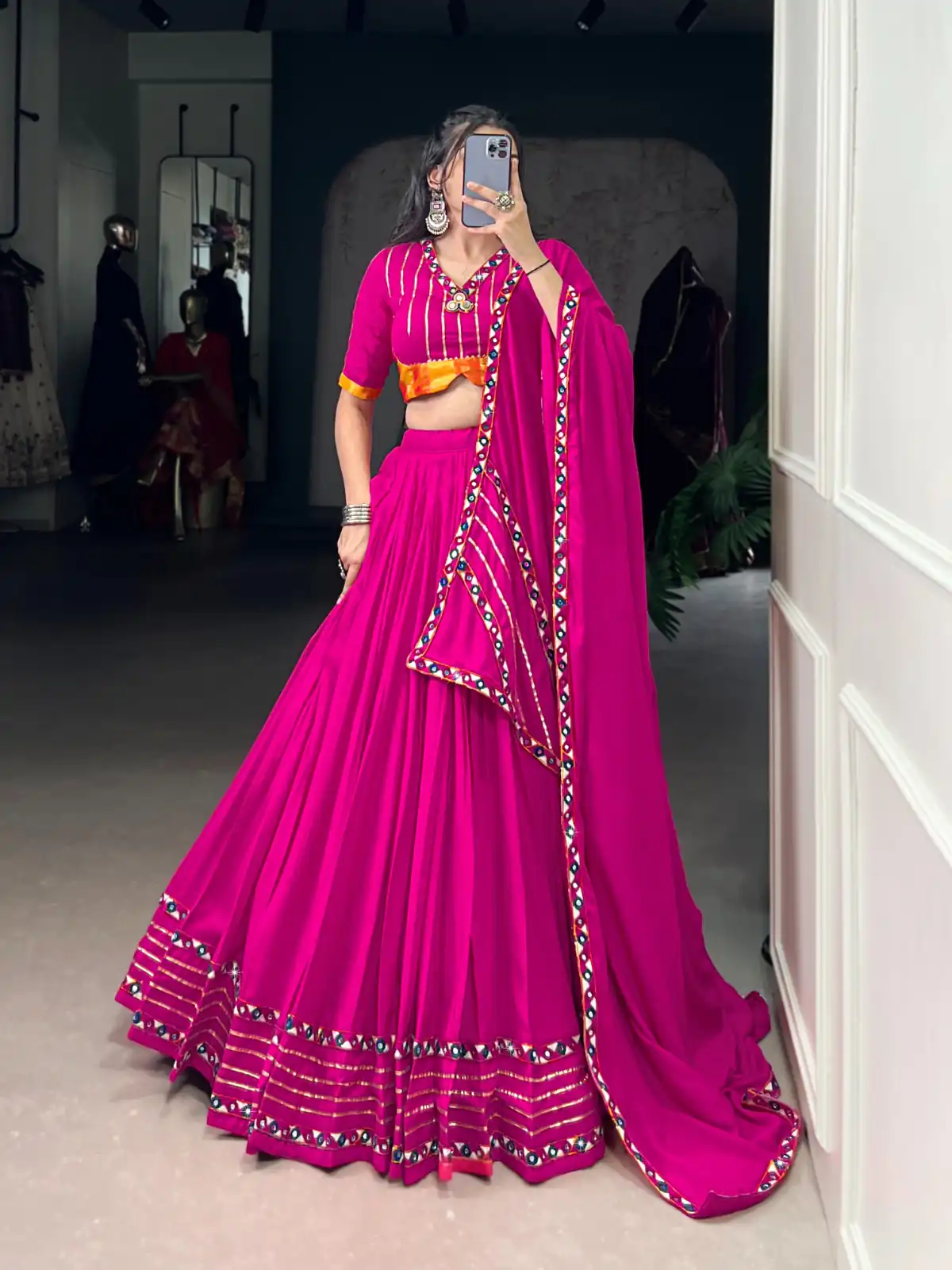 LNB 1659 Pink Color Pure Rayon With Mirror Work & Gamthi Work. Lehenga Choli Price ₹4199.Introductory Delivery 4-6 Working Days. Shop now. | Bollywood Lehenga, Creative Lehenga, Designer Lehenga, Embroidered Lehenga, Lehenga, Party Wear Lehenga
