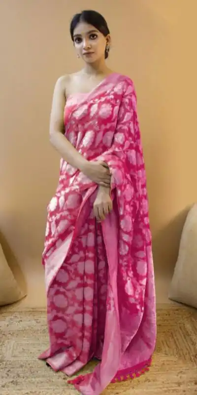 KP 1073 Pink Soft Lichi Silk Saree Perfect for Wedding, Party, Sangeet, Ethnic Day, Festival Celebrations Get it for ₹1399. Delivery 4-6 Working Da | Bollywood Sarees, Creative Sarees, Designer Sarees, Embroidered Sarees, Ethnic Saree, Modern Digital sarees, Party Wear Sarees, Sarees