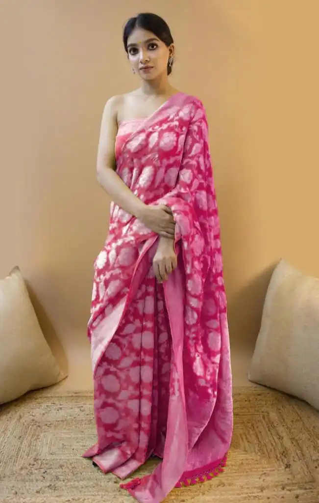 KP 1073 Pink Soft Lichi Silk Saree Perfect for Wedding, Party, Sangeet, Ethnic Day, Festival Celebrations Get it for ₹1399. Delivery 4-6 Working Da | Bollywood Sarees, Creative Sarees, Designer Sarees, Embroidered Sarees, Ethnic Saree, Modern Digital sarees, Party Wear Sarees, Sarees