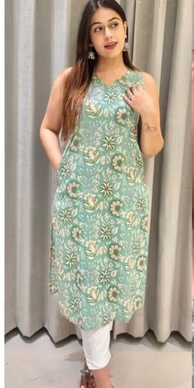 INLI Blush 7.0 Pista Color Cotton With Printed Designer Work Kurti . Get it for ₹1269. Delivery 4-6 Working Days. Shop now. | Bollywood Kurti, Creative Kurtis, Designer Kurti, Kurti, Party Wear Kurti, Selfie Kurti