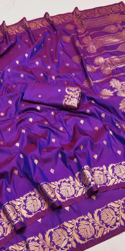 MB 171 Purple Banarasi Silk Saree Perfect for Wedding, Party, Holi, Pongal, Pooja –. Festive Deal ₹1849. Delivery 4-6 Working Days. Shop now. | Bollywood Sarees, Creative Sarees, Designer Sarees, Embroidered Sarees, Ethnic Saree, Modern Digital sarees, Party Wear Sarees, Sarees