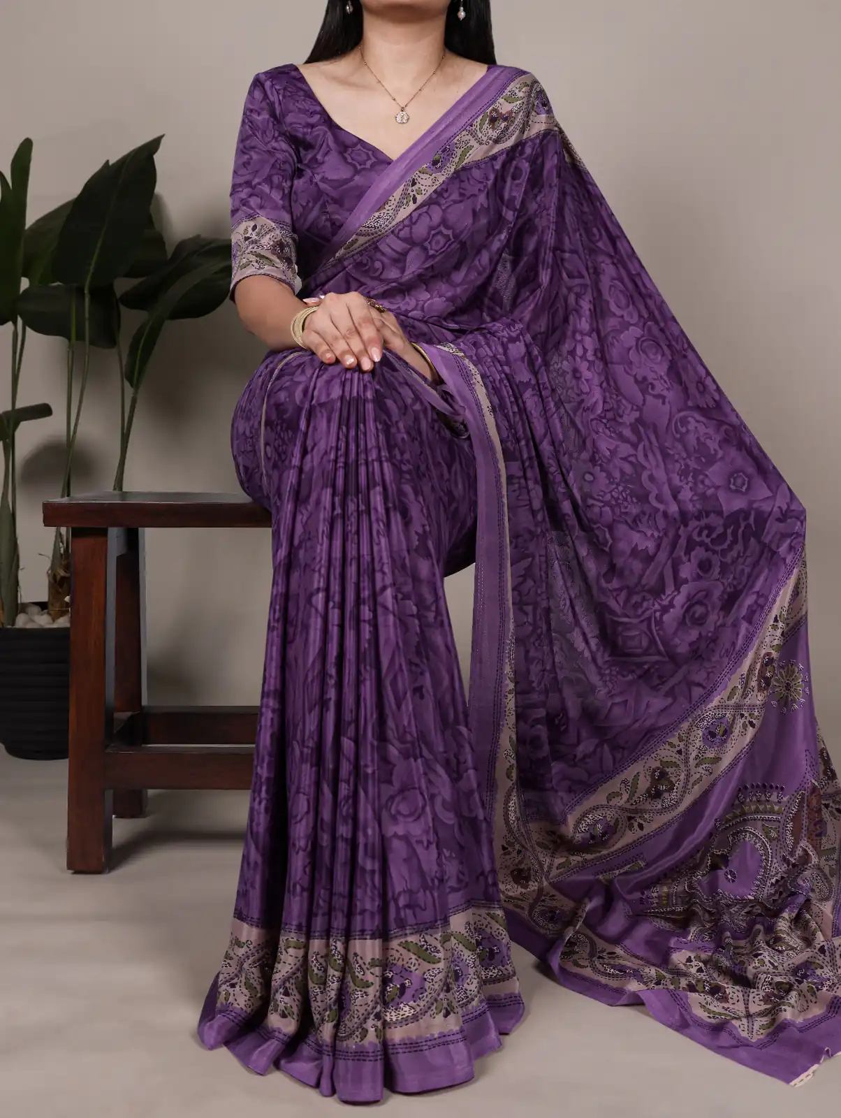 YNF 7056 Purple Crepe Printed with Designer Saree Work. Wedding, Party, Festive, Events, Get it for ₹1499. Delivery 4-6 Working Days. Shop now. | Bollywood Sarees, Creative Sarees, Designer Sarees, Embroidered Sarees, Ethnic Saree, Modern Digital sarees, Party Wear Sarees, Sarees