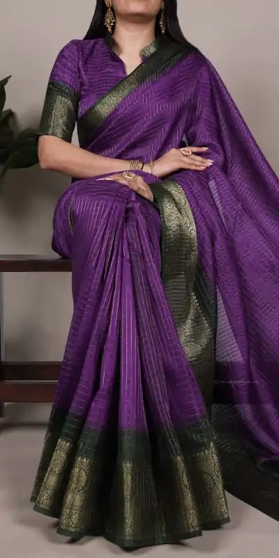 YNF 7906 Purple Dola Chex with Zari Work Saree . Wedding, Party, Festive, Events Special Price ₹1599. Delivery 4-6 Working Days. Shop now. | Bollywood Sarees, Creative Sarees, Designer Sarees, Embroidered Sarees, Ethnic Saree, Modern Digital sarees, Party Wear Sarees, Sarees