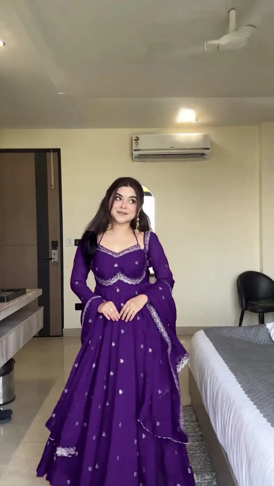 RTC 5924 Purple Georgette Thread With Sequence Gown Perfect for Wedding, Party, Reception, Holi, Eid . Available at ₹1999 only. Delivery 4-6 Working Days. | Bollywood Gowns, Creative Gowns, Designer Gowns, Embroidered Gowns, Gowns, Party Wear Gowns
