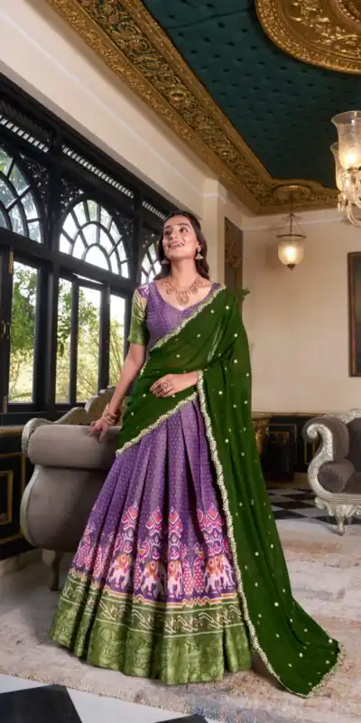 LNB 1240 Purple Kanchipuram With Embroidery Work & Zari Work Lehenga Choli ₹2499 on Available. Delivery 4-6 Working Days. Shop now. | Bollywood Lehenga, Creative Lehenga, Designer Lehenga, Embroidered Lehenga, Lehenga, Party Wear Lehenga