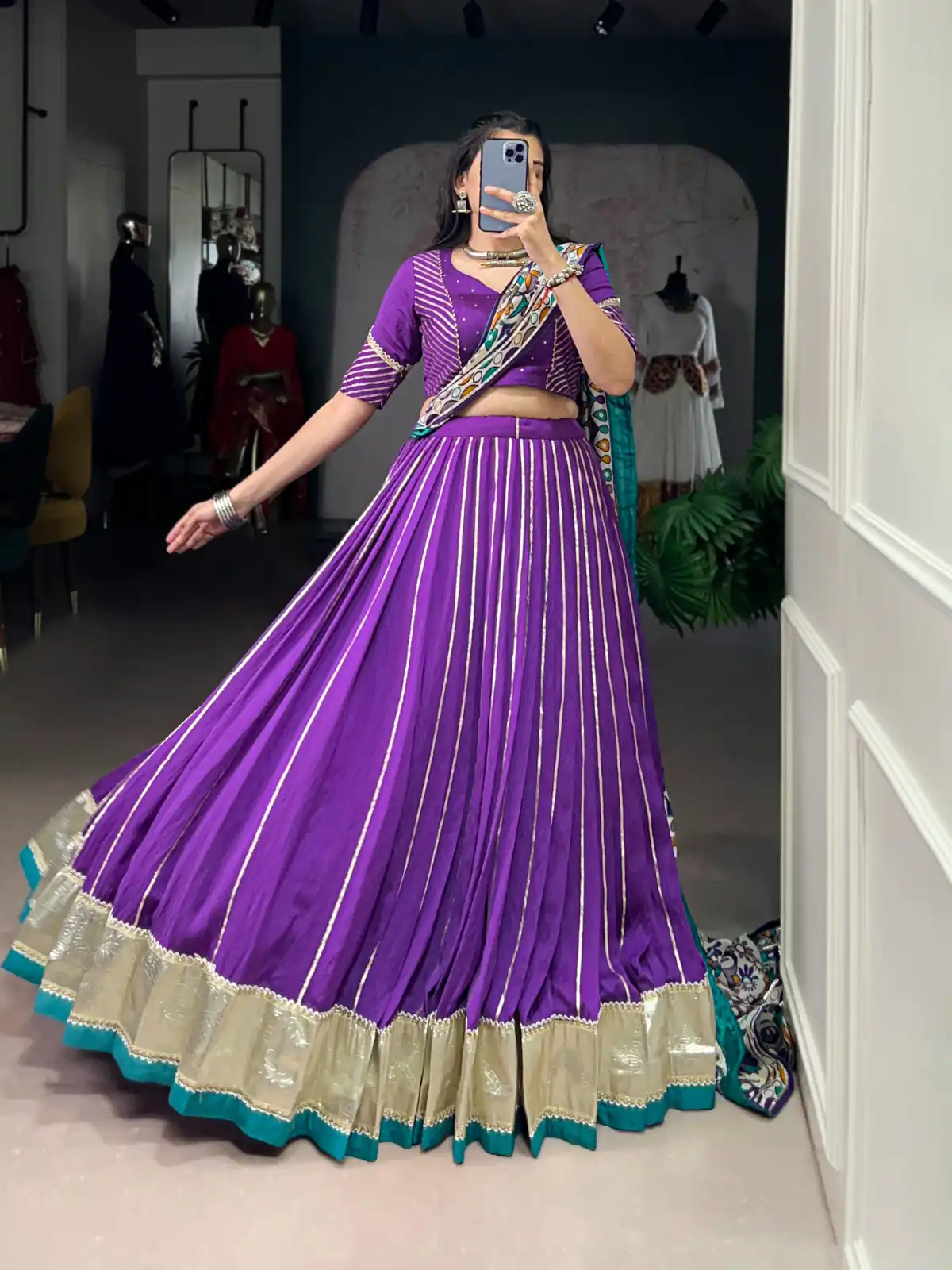 LNB 1658 Purple Pure Chanderi with Zari Work & Gotta Patti Work Lehenga Choli . Introductory Price ₹3199. Delivery 4-6 Working Days. Shop now. | Bollywood Lehenga, Creative Lehenga, Designer Lehenga, Embroidered Lehenga, Lehenga, Party Wear Lehenga