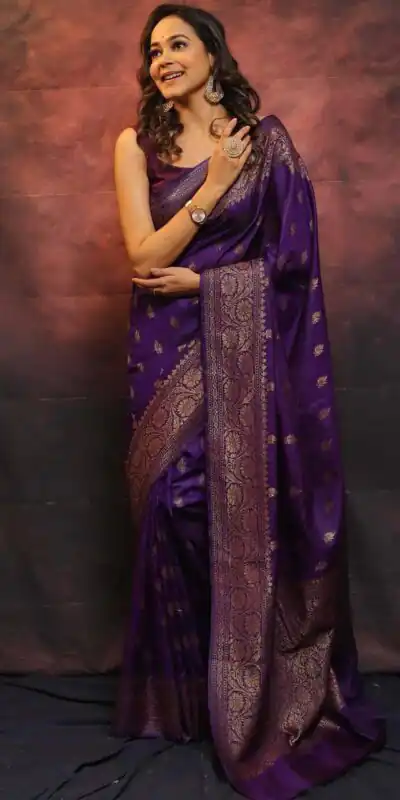 KP 6010 Purple Soft Lichi Silk Jacquard Saree Perfect for Wedding, Party, Traditional Day, Family Gatherings, Sangeet . Grab it for ₹1349. Delivery 4-6 W | Bollywood Sarees, Creative Sarees, Designer Sarees, Embroidered Sarees, Ethnic Saree, Modern Digital sarees, Party Wear Sarees, Sarees
