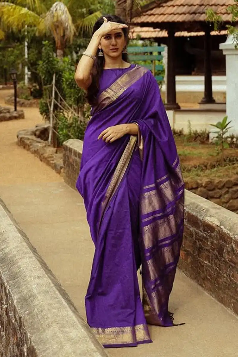 KP 6031 Purple Soft Lichi Silk Cloth Saree with Designer Work. Affordable Price ₹1349. Delivery 4-6 Working Days. Shop now. | Bollywood Sarees, Creative Sarees, Designer Sarees, Embroidered Sarees, Ethnic Saree, Modern Digital sarees, Party Wear Sarees, Sarees