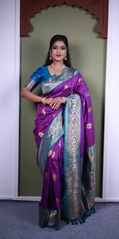 MB 22 Purple Soft Paithani silk Saree Perfect for Wedding, Party, Sangeet, Haldi, Housewarming – . Best Price ₹2449. Delivery 4-6 Working Days. Shop no | Bollywood Sarees, Creative Sarees, Designer Sarees, Embroidered Sarees, Ethnic Saree, Modern Digital sarees, Party Wear Sarees, Sarees
