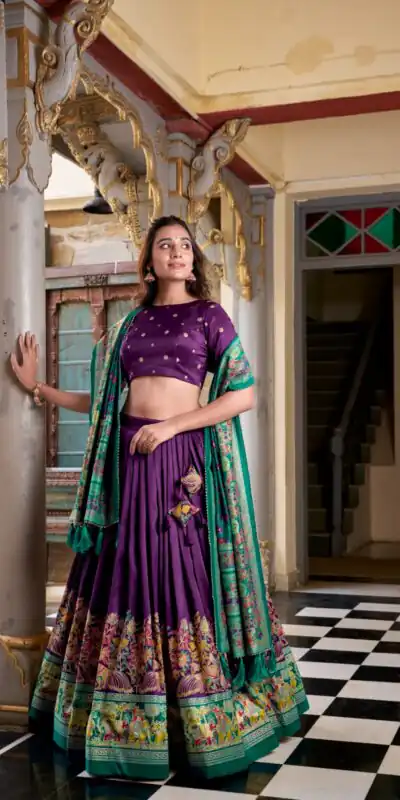 LNB 1245 Purple Tasar Silk With Gotta Patti Work & Lace Work Lehenga Choli Best Price ₹2449. Delivery 4-6 Working Days. Shop now. | Bollywood Lehenga, Creative Lehenga, Designer Lehenga, Embroidered Lehenga, Lehenga, Party Wear Lehenga