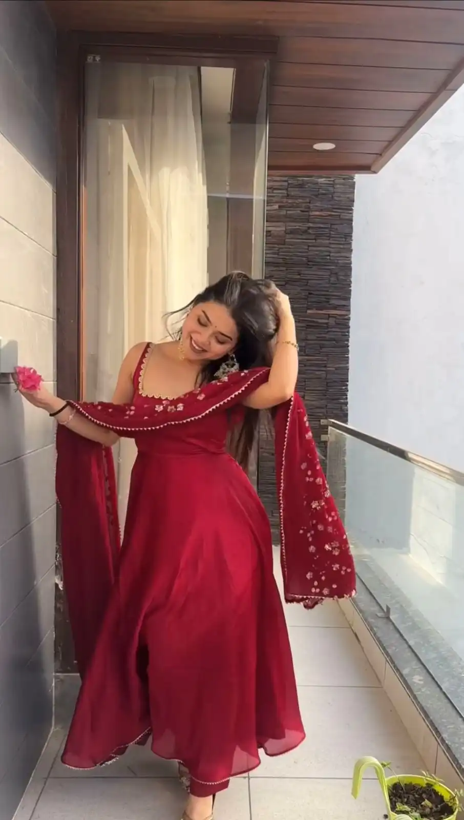 SRK 5128 Red | Red Heavy Faux Georgette With Embroidery Sequence Work With Attached Cups With Fully Flair Salwar Suit with Lace Work & Embroidery Work. Gra | Designer Suits, Casual Suits, Creative suits, Palazzo Suits, Party Wear Suits, Patiala Suits, Salwar suit, Straight Suits