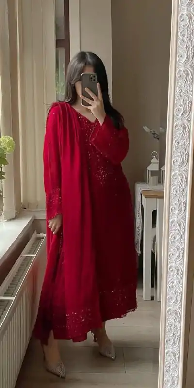 LG 2002 Red Georgette With Embroidery Work Salwar Suit . Wedding, Party, Festive, Events, Affordable Price ₹1999. Delivery 4-6 Working Days. Shop now. | Designer Suits, Jump Suits, Tops & Bottoms, Track Suits, Trendy Wear, Casual Suits, Creative suits, Palazzo Suits, Party Wear Suits, Patiala Suits, Salwar suit, Straight Suits