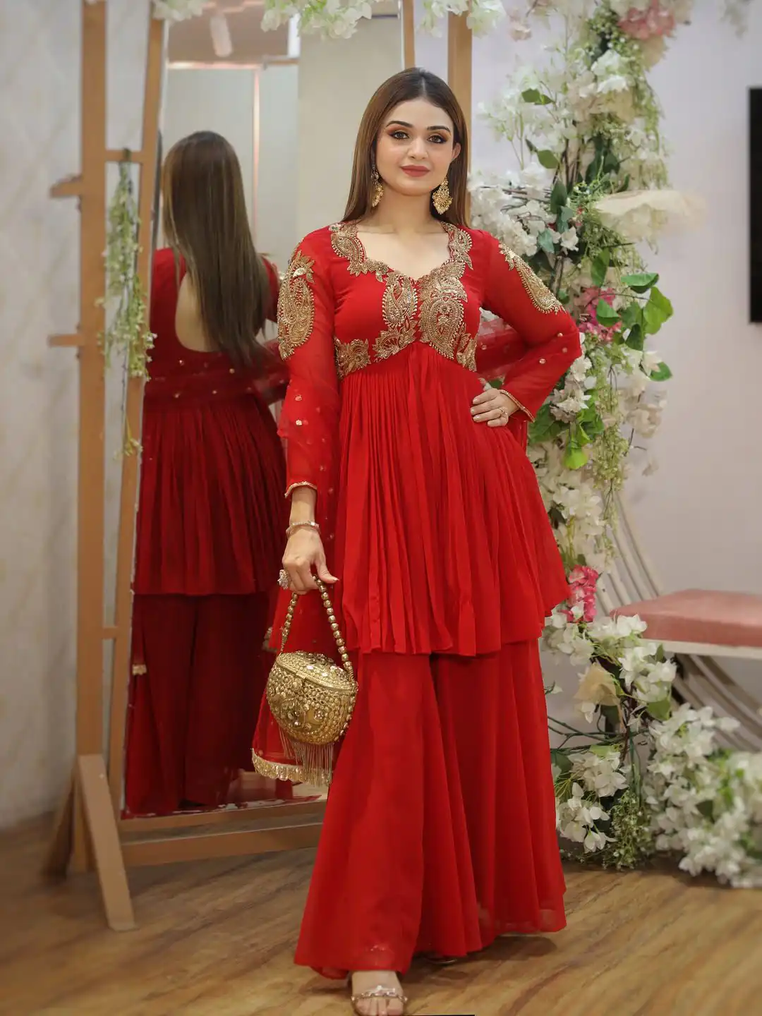 LG 2010 Red Georgette With Embroidery Work Salwar Suit & Lace Work. Best Price ₹1999. Delivery 4-6 Working Days. Shop now. | Designer Suits, Jump Suits, Casual Suits, Creative suits, Palazzo Suits, Party Wear Suits, Patiala Suits, Salwar suit, Straight Suits