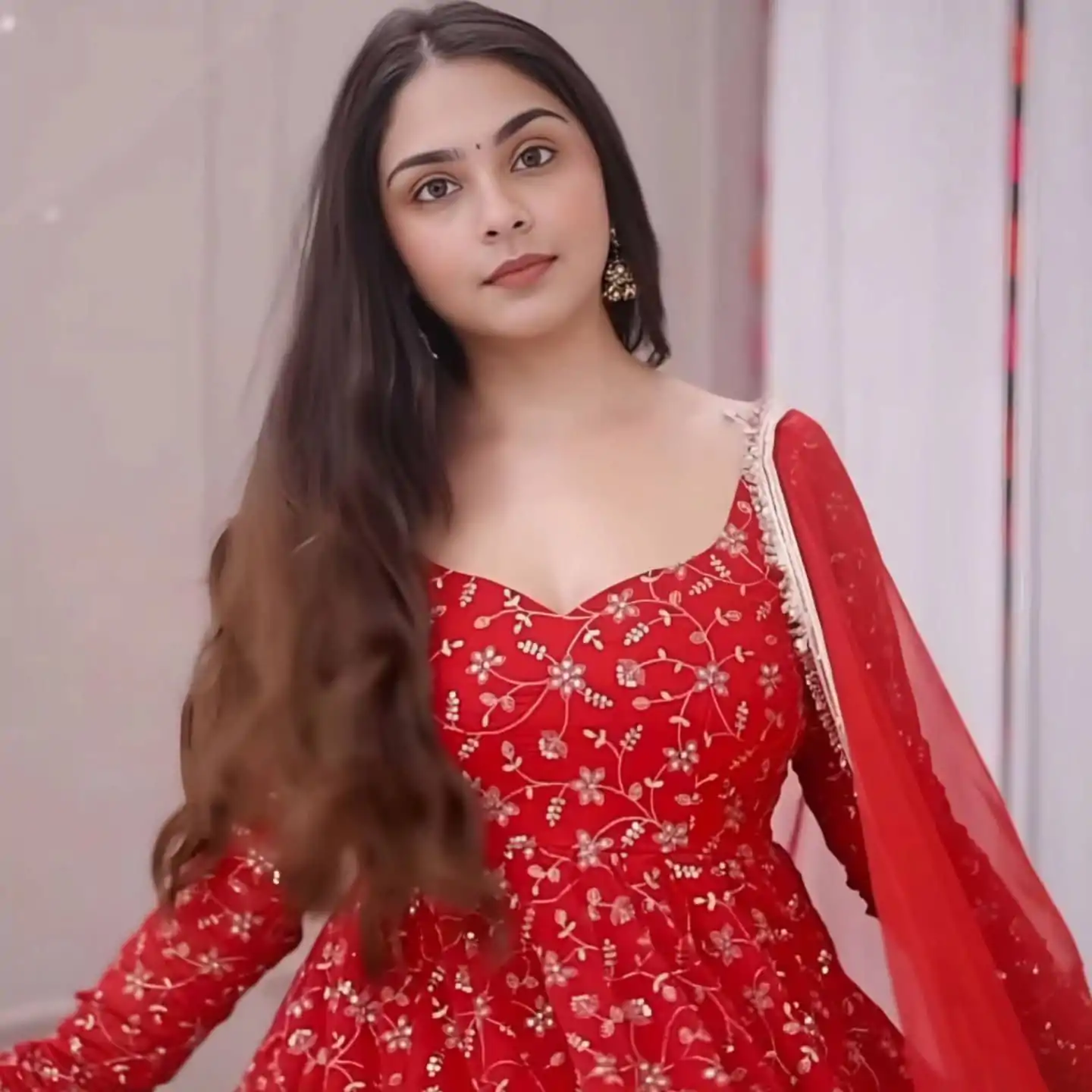 SSR 529 Red Georgette With Heavy Embroidery Sequence Work With Fancy Latkan with Embroidery Work Gown. Introductory Price ₹2149. Delivery 4-6 | Bollywood Gowns, Creative Gowns, Designer Gowns, Embroidered Gowns, Gowns, Party Wear Gowns